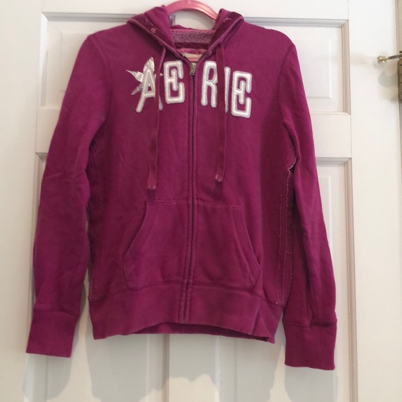 aerie Tops - Aerie Pink Zip-up Sweatshirt with Hoodie